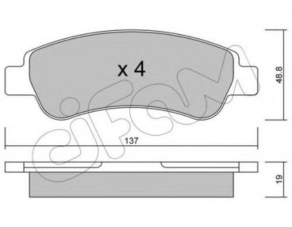 Комплект тормозных колодок, дисковый тормоз CIFAM 822-710-0 (фото 1)