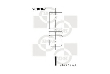 Клапан впускний Ford Fiesta 1.3 96- BGA V018367 (фото 1)