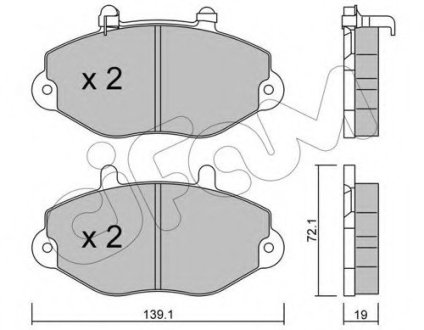 Комплект тормозных колодок, дисковый тормоз CIFAM 822-195-1
