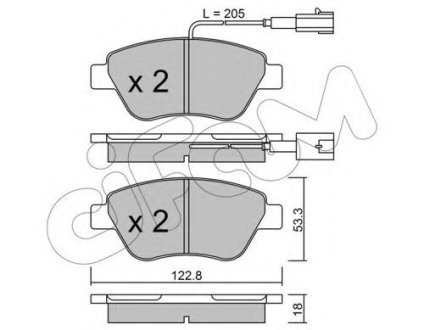 Комплект тормозных колодок, дисковый тормоз CIFAM 822-321-3