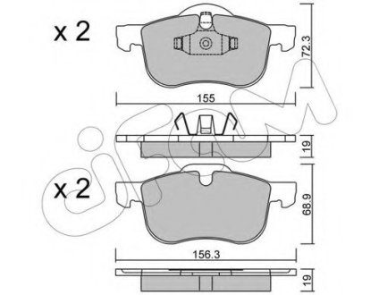 Комплект тормозных колодок, дисковый тормоз CIFAM 822-309-0