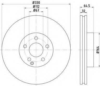 Тормозной диск перед. W211/204 02-15 (PRO) Hella 8DD355109431 (фото 1)