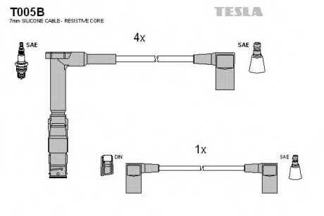 Провода зажигания - TESLA T005B (фото 1)