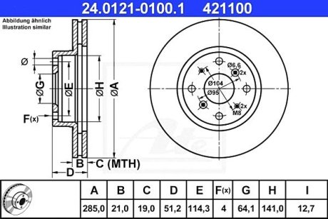 Тормозной диск ATE 24.0121-0100.1 (фото 1)