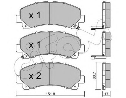 Комплект тормозных колодок, дисковый тормоз - CIFAM 822-902-0