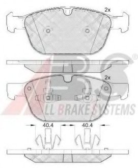 Комплект тормозных колодок, дисковый тормоз A.B.S 37750