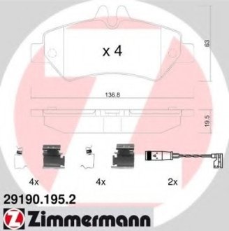 Гальмівні колодки - ZIMMERMANN Otto Zimmermann GmbH 29190.195.2