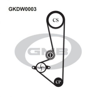 Ремень грм +ролик - GMB GKDW0003 (фото 1)