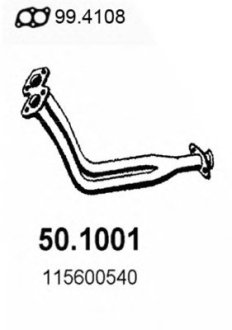 Труба выхлопного газа ASSO 50.1001 (фото 1)