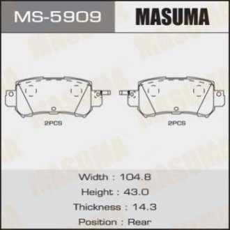 Колодки дискові AN- CX-5 2011- rear (1_12) - Masuma MS5909 (фото 1)