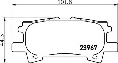 Тормозные колодки зад. Lexus RX 03-08 (sumitomo) Hella 8DB 355 010-621 (фото 1)