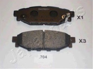 Комплект тормозных колодок, дисковый тормоз Japan Parts PP704AF