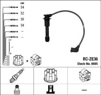 Комплект проводов - NGK RCZE36 (фото 1)