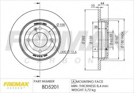Тормозной диск - Fremax BD5201 (фото 1)