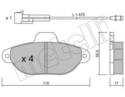 Комплект тормозных колодок, дисковый тормоз METELLI 22-0159-0 (фото 1)