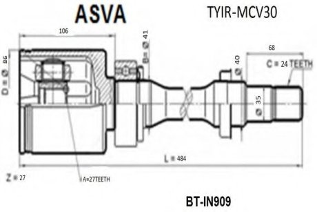 ШРУС - ASVA TYIRMCV30 (фото 1)