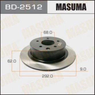 Диск тормозной (упаковка 2 шт, цена за 1 шт) - Masuma BD-2512 (фото 1)