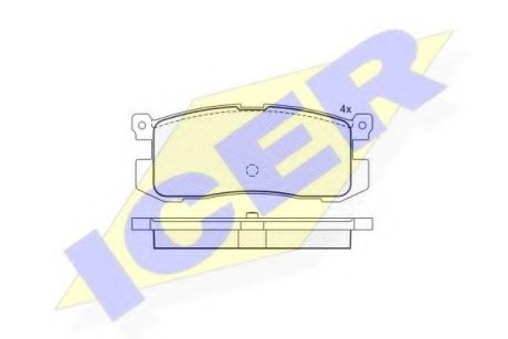 Комплект тормозных колодок, дисковый тормоз ICER 181160 (фото 1)