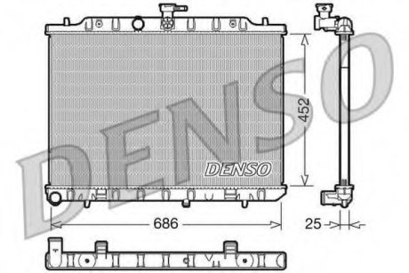 Радиатор охл. ДВС NI X-Trail 2.0 DCI MAN.03/07-> Denso DRM46007
