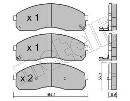 Комплект тормозных колодок, дисковый тормоз METELLI 22-0374-0 (фото 1)