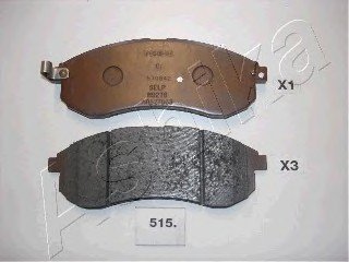 Комплект тормозных колодок, дисковый тормоз Ashika 50-05-515