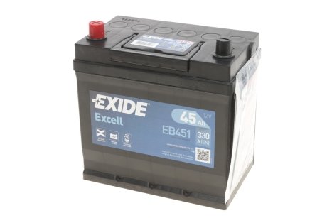 Стартерная аккумуляторная батарея; Стартерная аккумуляторная батарея EXIDE EB451 (фото 1)