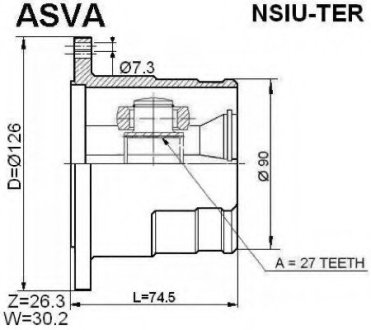 ШРУС внутрішній 27x126 - ASVA NSIUTER (фото 1)