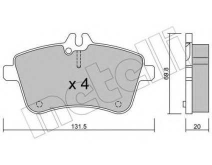 Комплект тормозных колодок, дисковый тормоз METELLI 22-0647-0