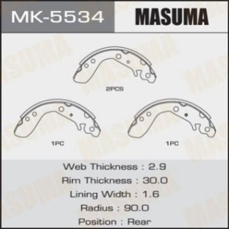 Колодки барабанные FIT_GD1 (1_20) - Masuma MK5534 (фото 1)