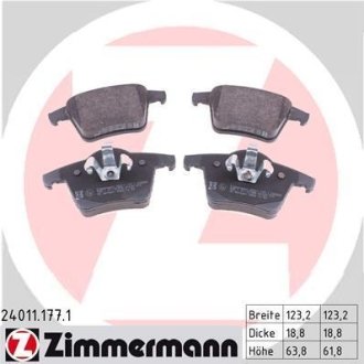 КОЛОДКИ ТОPМОЗНЫЕ ДИСКОВЫЕ - ZIMMERMANN Otto Zimmermann GmbH 24011.177.1