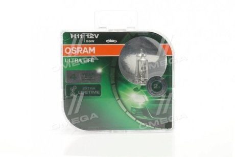 Лампа фарна H11 12V 55W PGJ19-2 ULTRA LIFE (компл.) OSRAM 64211ULT-HCB-DUO (фото 1)