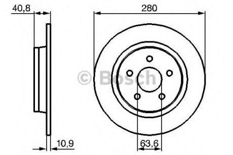 Гальмівний диск 0 986 479 B81 Bosch 0-986-479-B81 (фото 1)