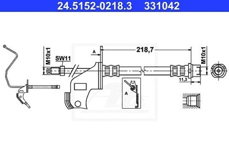 Тормозной шланг - ATE 24.5152-0218.3 (фото 1)