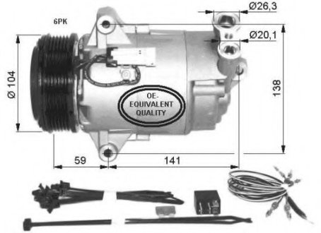 Компресор кондиціонера Opel Astra H 1.9CDTI 04-10/Zafira 05-15 NRF 32427 (фото 1)