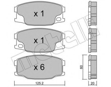 Комплект тормозных колодок, дисковый тормоз METELLI 22-0622-0 (фото 1)