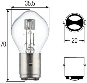 Лампа накаливания, основная фара; Лампа накаливания, основная фара Hella 8GD 002 084-151