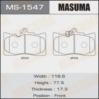 Колодки дисковые AN-731WK (1_12) - Masuma MS1547 (фото 1)