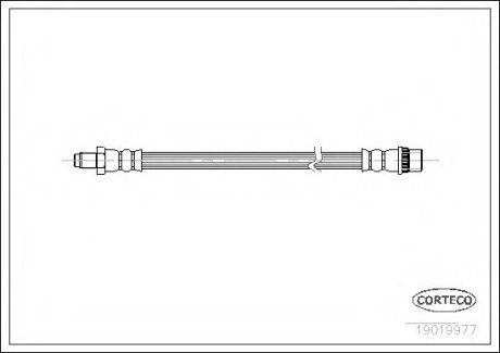 Тормозной шланг передний 220mm - CORTECO 19019977 (фото 1)