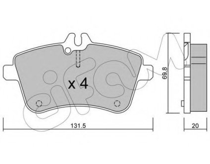 Комплект тормозных колодок, дисковый тормоз CIFAM 822-647-0 (фото 1)