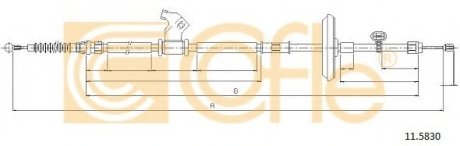 Трос, стояночная тормозная система - COFLE 11.5830 (фото 1)