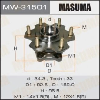 Ступичный узел rear pajero v87w, v97w - Masuma MW-31501