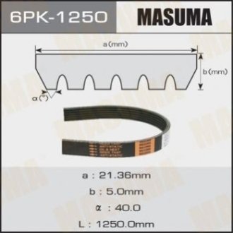 Ремінь приводу навісного обладнання Masuma 6PK1250 (фото 1)