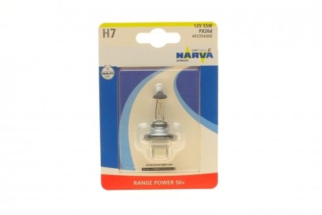 Лампа H7 RP50 12V 55W (1 ШТ У БЛІСТЕРІ) - NARVA 483394000 (фото 1)