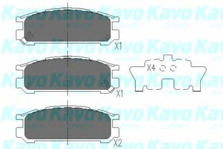 Комплект тормозных колодок, дисковый тормоз KAVO KBP-8016