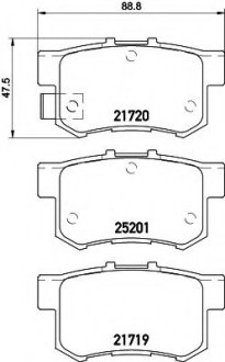 Комплект тормозных колодок, дисковый тормоз Hella 8DB 355 015-611