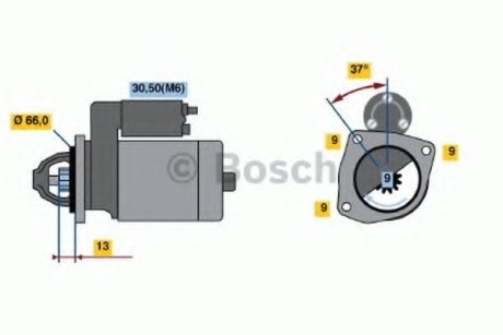Стартер восстановленный Bosch 0001107066 (фото 1)