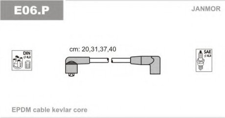 Комплект проводов зажигания - JanMor E06P (фото 1)