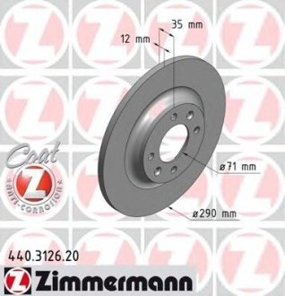 Тормозной диск - ZIMMERMANN Otto Zimmermann GmbH 440312620