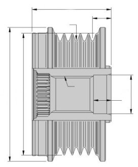 Механізм вільного ходу генератора Citroen Berlingo 1.6-2.0HDI 98- Hella 9XU358039161 (фото 1)