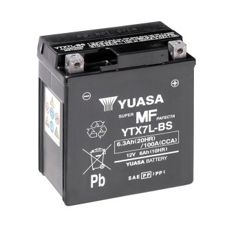МОТО 12V 6Ah MF VRLA Battery AGM YTX7L-BS (співзаряджень) YUASA YTX7LBS (фото 1)